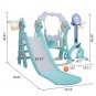 5 in 1 Slide and Swing Playing Set, Toddler Extra-Long Slide with 2 Basketball Hoops, Football