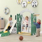 Toddler Slide and Swing Set 5 in 1, Kids Playground Climber Slide Playset with Basketball Hoop