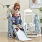 Toddler Slide and Swing Set 3 in 1, Kids Playground Climber Swing Playset with Basketball Hoops