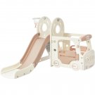 Kids Slide with Bus Play Structure, Freestanding Bus Toy with Slide for Toddlers, Bus Slide Set