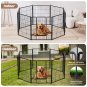Dog Playpen Indoor Outdoor, 32" Height 8 Panels Fence with Anti-Rust Coating, Metal Heavy Portable