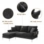 84 " Convertible Sectional Sofa, Modern Chenille L-Shaped Sofa Couch with Reversible Chaise Lounge