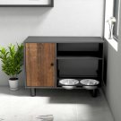 Large Pet Feeder Station, Dog Food Storage Cabinet with Stainless Steel Double Pull Out Raised Dog