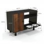 Large Pet Feeder Station, Dog Food Storage Cabinet with Stainless Steel Double Pull Out Raised Dog
