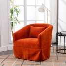 360-degree Swivel Accent Armchair Linen Blend Orange 360-degree Swivel Accent Armchair Linen Blend Orange