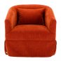 360-degree Swivel Accent Armchair Linen Blend Orange