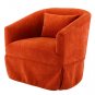 360-degree Swivel Accent Armchair Linen Blend Orange