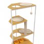 Corner Cat Tower, Cat Tree with Scratching Post, Cat Condo with Feeding Station