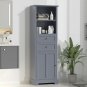 Bathroom Storage Cabinet, Tall Storage Cabinet with Two Drawers, Open Storage, Adjustable Shelf