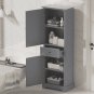 Bathroom Storage Cabinet, Tall Storage Cabinet with Two Doors and Drawer, Adjustable Shelf, Grey