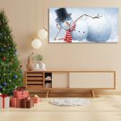 Framed Canvas Wall Art Decor Painting For Chrismas, Cute Lying Snowman Painting For Chrismas Gift Framed Canvas Wall Art Decor Painting For Chrismas, Cute Lying Snowman Painting For Chrismas Gift