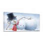 Framed Canvas Wall Art Decor Painting For Chrismas, Cute Lying Snowman Painting For Chrismas Gift