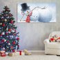 Framed Canvas Wall Art Decor Painting For Chrismas, Cute Lying Snowman Painting For Chrismas Gift