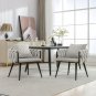 Beige Modern Velvet Dining Chairs Set of 2 Hand Weaving Accent Chairs Living Room Chairs