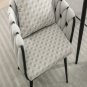 Beige Modern Velvet Dining Chairs Set of 2 Hand Weaving Accent Chairs Living Room Chairs
