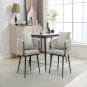 Beige Modern Velvet Dining Chairs Set of 2 Hand Weaving Accent Chairs Living Room Chairs