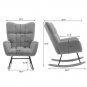 Rocking Chair with Pocket, Soft Teddy Fabric Rocking Chair for Nursery, Comfy Wingback Glider Rocker