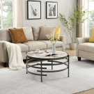 32.48'' Round Coffee Table With Sintered Stone Top&Sturdy Metal Frame, Modern Coffee Table 32.48'' Round Coffee Table With Sintered Stone Top&Sturdy Metal Frame, Modern Coffee Table