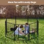 Dog Playpen Indoor Outdoor, 24" Height 8 Panels Fence with Anti-Rust Coating, Metal Heavy Portable