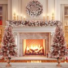 GO 4-Pieces Set Artificial Christmas Tree, Brown Needles with flocking, with Warm Lights pine cones GO 4-Pieces Set Artificial Christmas Tree, Brown Needles with flocking, with Warm Lights pine cones