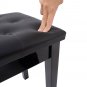 Piano Bench with Padded Cushion and Music Book Storage Compartment, Duet Wooden Seat