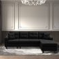 MEGA right sectional sofa with footrest, convertible corner sofa with armrest storage, living room