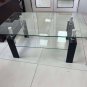 Tempered Clear Glass Coffee Table, 2-Layers Coffee Table Living Room Center Table