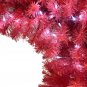 6FT Hinged Fir Artificial Fir Bent Top Christmas Tree, Xmas Tree Bendable Santa Hat Style Christmas