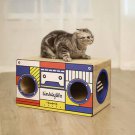Tinklylife Cat Condo Scratcher Post Cardboard, Rectangle Shape Stereo Pattern Cat Scratching House Tinklylife Cat Condo Scratcher Post Cardboard, Rectangle Shape Stereo Pattern Cat Scratching House