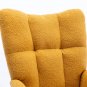 Rocking Chair with Pocket, Soft Teddy Fabric Rocking Chair for Nursery, Comfy Wingback Glider Rocker