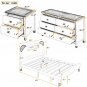 3-Pieces Bedroom Sets Full Size Bear-Shape Platform Bed with Nightstand and Storage dresser