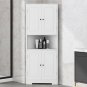 Tall Bathroom Storage Cabinet, Corner Cabinet with Doors and Adjustable Shelf, MDF Board
