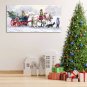 Framed Canvas Wall Art Decor Painting For Chrismas, Kids Riding White Horse Sledge Chrismas Painting