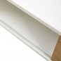 40.16" Rattan Coffee table, sliding door for storage, metal legs, Modern table for living room white