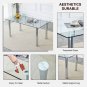 A modern minimalist style glass dining table. Transparent tempered glass tabletop