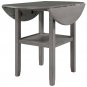 TOPMAX Farmhouse Round Counter Height Kitchen Dining Table with Drop Leaf and One Shelf