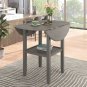 TOPMAX Farmhouse Round Counter Height Kitchen Dining Table with Drop Leaf and One Shelf