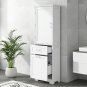 Tall Bathroom Storage Cabinet, Freestanding Storage Cabinet with Two Different Size Drawers