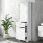 Tall Bathroom Storage Cabinet, Freestanding Storage Cabinet with Two Different Size Drawers