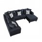 110*85" Modern U Shape Sectional Sofa, Velvet Corner Couch with Lots of Pillows Included,Elegant