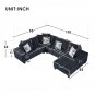 110*85" Modern U Shape Sectional Sofa, Velvet Corner Couch with Lots of Pillows Included,Elegant