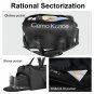 YSSOA Gym Bag for Women and Men, Waterproof Duffel Bag Shoes Compartment, Lightweight Carry, Black