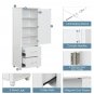 Tall Bathroom Storage Cabinet, Freestanding Storage Cabinet with Two Drawers and Adjustable Shelf