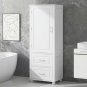 Tall Bathroom Storage Cabinet, Freestanding Storage Cabinet with Two Drawers and Adjustable Shelf