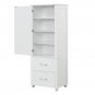 Tall Bathroom Storage Cabinet, Freestanding Storage Cabinet with Two Drawers and Adjustable Shelf