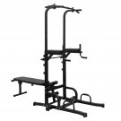 Power Tower with Bench Pull Up Bar Dip Station Adjustable Height Dip Stand Heavy Duty Multi-Function Power Tower with Bench Pull Up Bar Dip Station Adjustable Height Dip Stand Heavy Duty Multi-Function