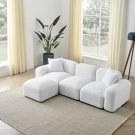 L-Shape Modular Sectional Sofa, DIY Combination,Teddy Fabric,White L-Shape Modular Sectional Sofa, DIY Combination,Teddy Fabric,White