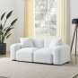 L-Shape Modular Sectional Sofa, DIY Combination,Teddy Fabric,White