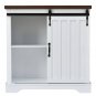 Bathroom Storage Cabinet, Freestanding Accent Cabinet, Sliding Barn Door, Thick Top Adjustable Shelf