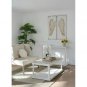 Set of 2 Feather Wing Wall Panels with Distressed White Finish, Rectangle Hanging Wall Art